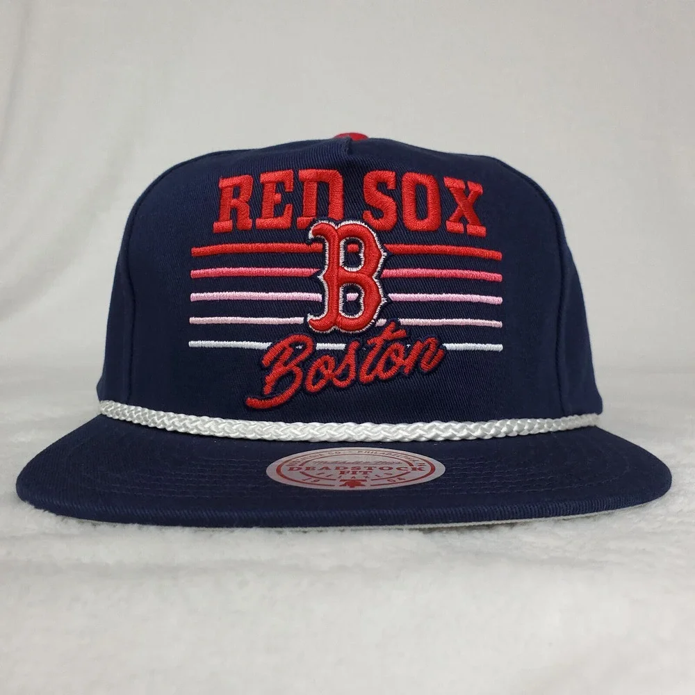 Boston Red Sox Mitchell & Ness MLB Deadstock Snapback‎ Hat Cap 3D Logo Navy NWT
